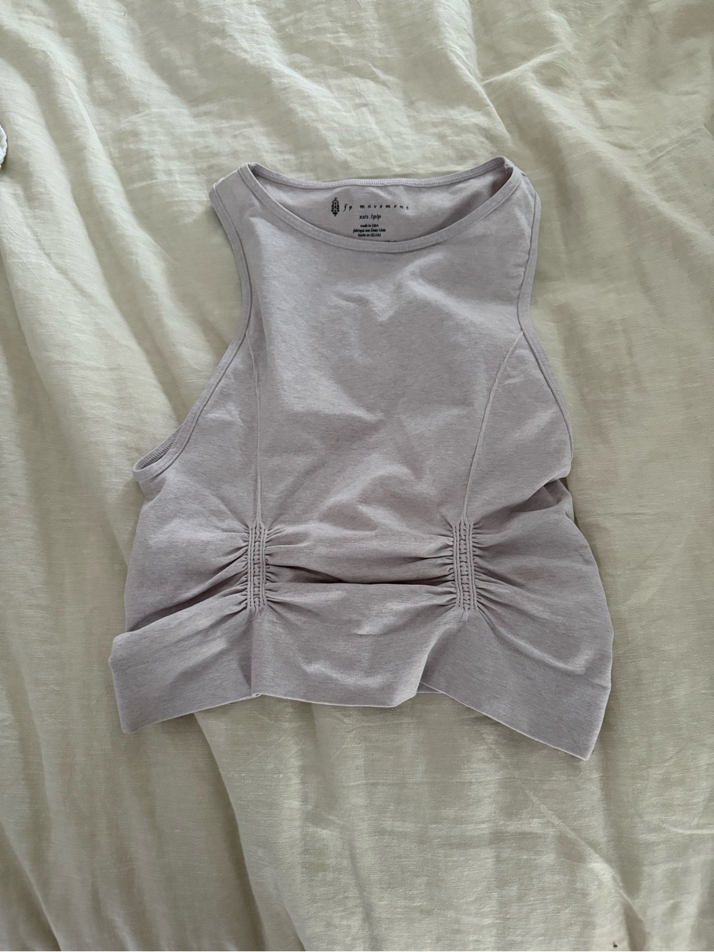 FP Movement by Free People Lavender Ruched Side Tank